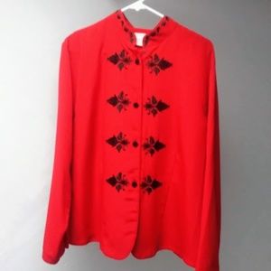 VINTAGE SUSAN HUTTON EMBROIDERED BLOUSE Size 18W